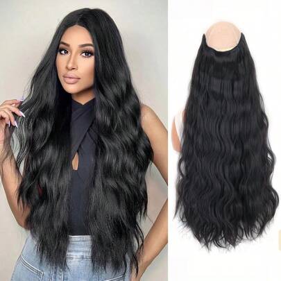 Synthetische Wasserwelle hitzebeständiges Faser Material Haarverlängerung Clip für Frauen, V-förmiger Clip Stil, modisch