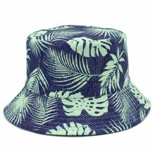 植物印花渔夫帽 双面盆帽 春夏休闲遮阳渔夫帽 - 彩色 - 查看 2