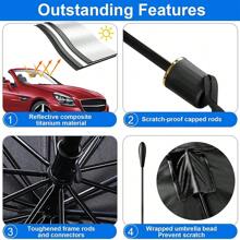 汽车挡风玻璃遮阳伞，可折叠汽车前窗遮阳伞，用于阻挡紫外线和防晒，汽车挡风玻璃遮阳板适合大多数车辆汽车配件