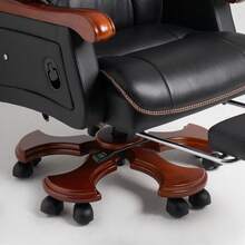 Kinnls Jones Executive Office Chair With Massage,Executive Home Office Desk Chairs Swivel Task Chair, Adjustable Back And Retractable Footrest - 黑色 - 查看 3