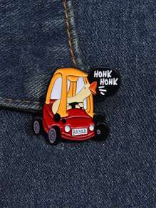 1pc Fun Cartoon Duck Car Brooch Pin Animal Badge Children's Gift For Men And Women's Daily Wear - animal - View 3