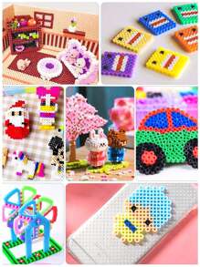 Conjunto De Regalo De Manualidades Para Hacer Joyas Con Cuentas Hama Estampadas En Caliente De 24 Colore 5mm, Fabricación De Rompecabezas En 3d Y Regalo De Arte De Píxel