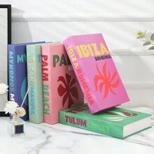 1pc Foldable Colorful Travel Series Decorative Book Ornament, INS Simulated Book Minimalist Desktop Decoration Prop Book Model Best Gifts