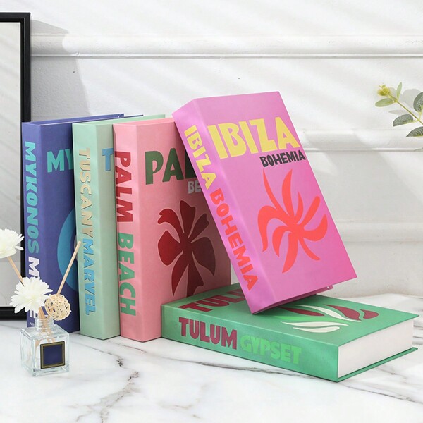 1 pieza Libro decorativo plegable de la serie de viaje colorida, adorno de escritorio minimalista simulado de libro INS, mejor regalo