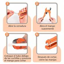 MOLOLAN Cortador De Tubo De Pvc, Hasta 42mm Cortatubo Tubo Hasta 1-5/8 Tijeras Para Tubos PPR. Fabricado en acero al manganeso de alta calidad, ofrece alta dureza, buena tenacidad y durabilidad. Ideal para uso doméstico, reparaciones y fontanería. - Naranja - Ver 5