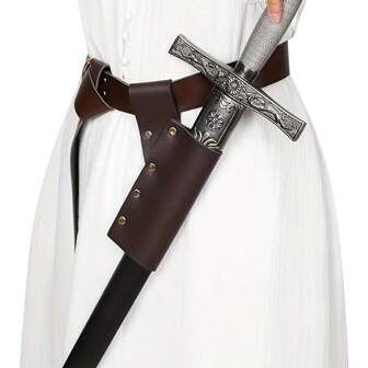 1pc Medieval Renaissance PU Leather Knight Sword Cover/Scabbard Sheath, For Cosplay Costume Or Outdoor Activities Halloween