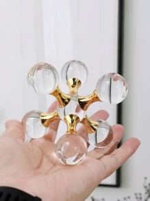 1 件豪华分子水晶装饰工艺装饰品，适用于桌面、客厅和办公室装饰最佳礼物 - 金色 - 查看 3