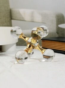1 件豪华分子水晶装饰工艺装饰品，适用于桌面、客厅和办公室装饰最佳礼物 - 金色 - 查看 6