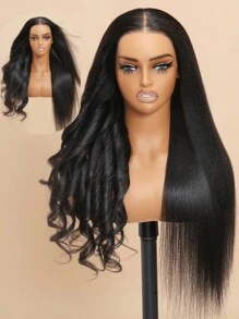 UNice Hair Yaki Straight Wear Go Glueless Wig Pre Bleached 7x5 Lace Closure Wig Bye-Bye Knots Wig Pre Plucked Pre Cut Lace Front Wig With Elastic Drawstring 360 Cozy Hug Unice Wigs For Women