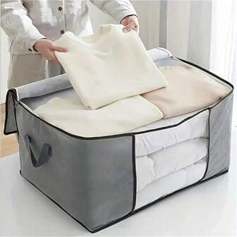 1pc Blanket Storage Bags With Zipper, Non Woven Foldable Comforter Storage Bag, Large Organizers For Blankets, Pillow, Quilts, Linen, Storage Containers With Clear Window School Organizer Bags Under-Bed Organizer Box/Divider Clothes Bin Bag Clothes For Home/Foldable 6/7/11 Grids/Packing Essentials/Cover For Clothes Storage Clothing Storage Box Large Capacity Organizer Storage Bins For Bedroom For Blankets Beddings Comforter Pillow Toys