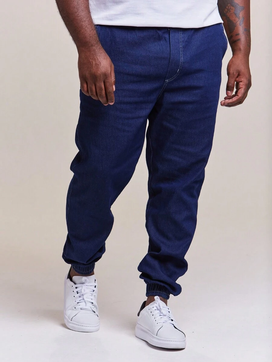 Calça Jogger Jeans Sarja Masculina Plus Size