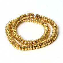 18K 镀金天然火山石方柱不对称散珠隔珠适用于珠宝制作 DIY 项链手链配件 - 金色 - 查看 19