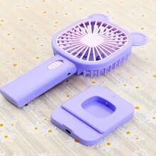 Portable Fan, Mini Rechargeable Portable Electric Handheld Fan For Office Portable Small Portable Usb Fan - 紫色 - 查看 5