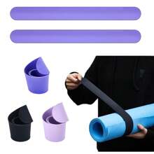 2PCS Yoga Mat Strap Slap Band - Keeps Your Mat Tightly Rolled And Secure With One Snap - Strong Clasp For Yoga Mat Storage And Travel - Fits Most Size Mats (20"L X 1.5"W) - Multicolor - View 1
