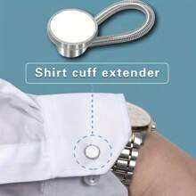 1pc Shirt Collar Button Extender, Men's Dress Shirt Collar Button Extender, Comfortable Tie Extender, Great Gift, Metal Collar Button Extender, Elastic Collar Extender, Magic Button, Men's Dress Shirt Can Expand Half Size, Great Gift - Multicolor - View 3