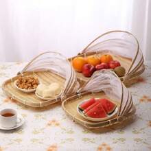 ฝาครอบอาหารกันยุงทรงเหลี่ยม - ฝาครอบที่ตักผงทรงสี่เหลี่ยมไม้ไผ่กันแมลง - ดู 1
