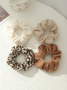 4pcs Girls Minimalist Style Hair Tie/Scrunchie For Everyday Hair Decoration - Multicolor - View 4