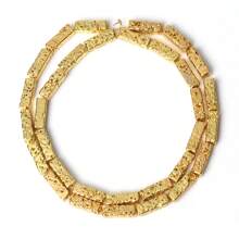 18K 镀金天然火山石方柱不对称散珠隔珠适用于珠宝制作 DIY 项链手链配件 - 金色 - 查看 16