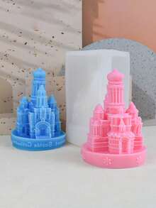 Khuôn silicon nến thơm lâu đài 3D mới để làm nến DIY, trang trí nhà bằng thạch cao - trắng - Xem 3