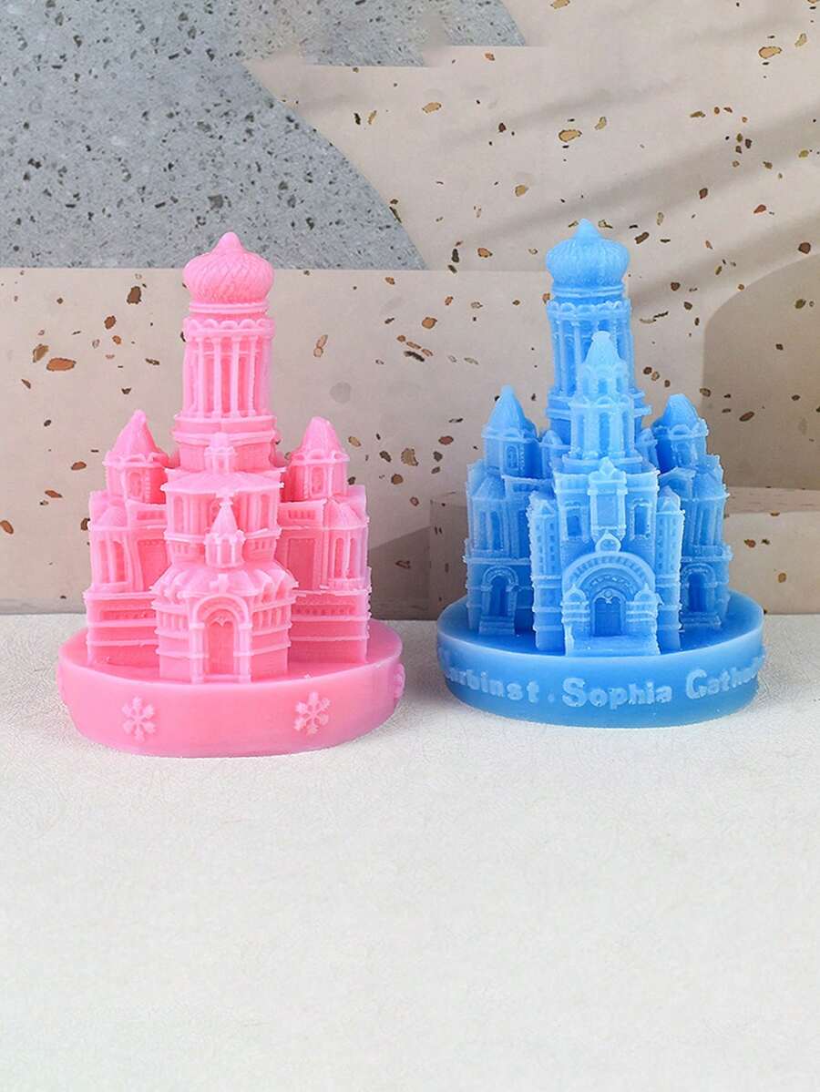Khuôn silicon nến thơm lâu đài 3D mới để làm nến DIY, trang trí nhà bằng thạch cao - trắng - Xem 1