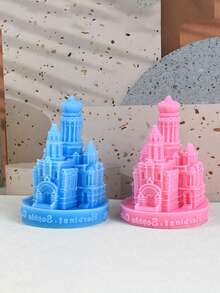 Khuôn silicon nến thơm lâu đài 3D mới để làm nến DIY, trang trí nhà bằng thạch cao - trắng - Xem 4