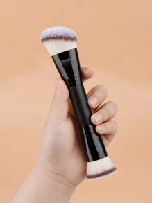 RANCAI 1pc Double-ended Foundation Brush & Contour Brush Multipurpose Makeup Tool, Black - Black - View 6