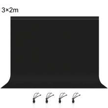 PULUZ 3m X 6m Photography Background Thickness Photo Studio Background Cloth Backdrop - Black - View 10