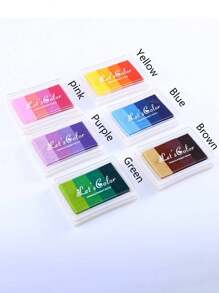 6pcs/2pcs Set Multi-Color Rainbow Washable Fingerprint Ink Pad, Craft Ink Pad Suitable For Paper, Wood, Fabric, 24 Colors Random