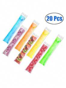 choxila 10/20/50/100pcs Ice Pop Molds, Crushed Ice, Yogurt Bars, DIY Popsicles, Ice Pop Bags With Self Sealing - Ice Film - View 9