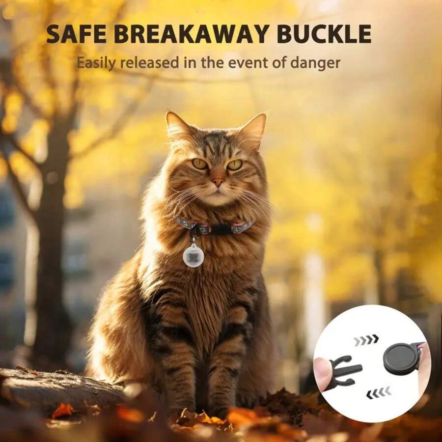 Cat Collar Breakaway With QR Code Name Tag, Reflective Kitten Collars