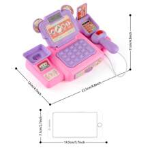 1 套儿童迷你收银机玩具 - 具有声光效果、扫描功能、逼真的收银台模型，需要 2 节 AA 电池（不包括在内）