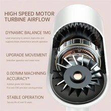 1入專業負離子吹風機，強大的快速乾燥吹風機，低噪聲護理溫控便攜式吹風機及配件 - 查看 7
