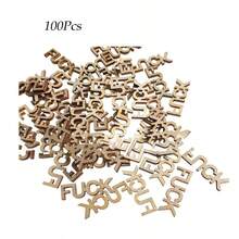 100/200 件木制镂空恶作剧礼物 F U C K S 字母片坏心情发泄恶搞 DIY 工艺品轻便，是送给丈夫妻子朋友的完美礼物，也是 DIY 工艺品剪贴簿生日情人节周年纪念圣诞节情人节万圣节的有趣礼物 - 木片 - 查看 14