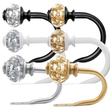 2/4 piezas Ganchos de cortina de papel de aluminio y metal de resina, colgadores de cortina decorativos duraderos, sujetadores de cortina de fácil instalación, para dormitorio, sala de estar, baño, ventanas del patio - Multicolor - Ver 1