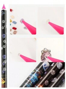 6 格指甲水钻 3D 美甲玻璃水晶 ABNail 石 Y2K 美学宝石珍珠水晶水钻吊饰，含 2 支指甲蜡笔、1 支镊子、1 支迷你卷笔刀 - 彩色 - 查看 8