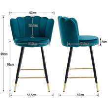 WAHSON OFFICE CHAIRS 2PCS Wahson Velvet Bar Stool, Bar Chair High Chair Velvet Kitchen High Stools With Footrest, Bar Stools For Kitchen Island/Bar