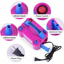 Bomba para Inflar Globos Eléctrica, máquina sopladora de globos portátil tipo amor con 2 herramientas para atar globos ideal para fiestas, bodas, cumpleaños, decoraciones de fiestas Nueva bomba inflable eléctrica DE DOBLE BOCA, tipo Love de alta gama, se puede llenar con globo doble Bomba de globo eléctrica de alto voltaje, máquina de inflado, soplador de aire, Manual, EU/US(110V 600W)  Inflador Portátil de Globos Machine para Decoración de Cumpleaños, Fiesta, Navidad, Boda - Rosa - Ver 4