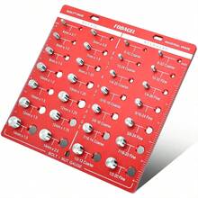 1 Set Of 28 Hole Bolt & Nut Thread Gauge Checker With Standard English And Metric Scale Markers - Silver - View 4