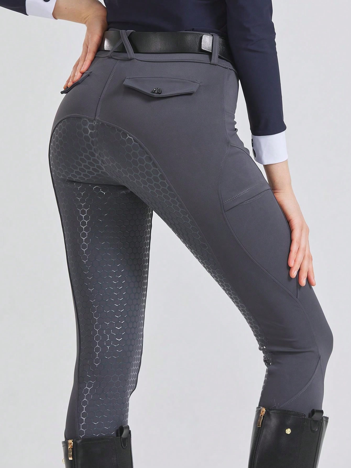 High Stretch Slim Fit Full Silicone Women Equestrian Pants, Ladies
