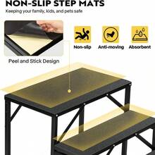 VIVOHOME RV Steps With Handrail, 4 Steps Mobile Home Ladder Portable Stairs For RV, Hot Tub, Outdoor Spa - Black - View 5