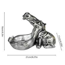 New Arrival Hippo Statue Resin Candy Dish Key Bowl Fun Living Room Atmosphere Decoration Ornament - Multicolor - View 11