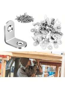 6/12/24/36 szt. kątowników w kształcie litery L ze śrubami, wytrzymały łącznik narożny, wspornik ścienny do ścianki działowej szafy, zagęszczony kątownik żelazny