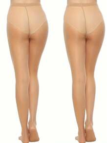 6pcs/Set High-Waisted Semi-Sheer Pantyhose Solid Color Slim Fit Tights - Multicolor - View 6