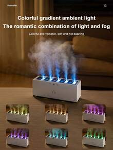 1入USB直插式電源供應臥室900ml空氣加濕器，大容量水箱，大霧量，拾音動態涼爽燈光，十種噴嘴款式，適用於房間/辦公室/宿舍的必備保養品 - 白色 - 查看 8