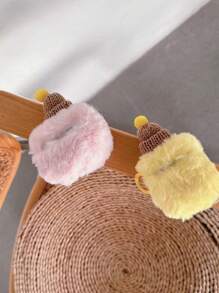 Estuche protector con estilo de orejera de expresión de dibujos animados esponjoso y lindo compatible con Pro 1/2, funda protectora con pelaje