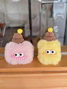 Estuche protector con estilo de orejera de expresión de dibujos animados esponjoso y lindo compatible con Pro 1/2, funda protectora con pelaje