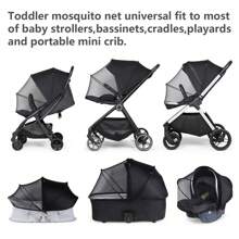 Beberoad 2 in 1 Moskitonetz mit Sonnenschutz für Kinderwagen & Buggy, Universalgröße Sonnenschutz für Kinderwagen, UV-Schutz 50+, Reißfest & Waschbar| Idealer Schutz vor Sonnenlicht