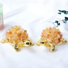 1 Máy Tính Tự Nhiên Pha Lê Động Vật Các Bức Tượng Nhỏ Rùa Rùa Đá Citrine Cụm Handmade Đồ Trang Trí Trang Trí Nhà Cửa Hàng Thủ Công - Khoảng 11,5cm - Xem 5