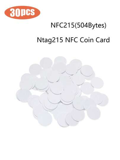 30 stks NFC Coin Card/NTAG215 Munt Tags Sleutel 13.56 MHz RFID Ultra-Lichtgewicht Tag Tag Diameter 25mm