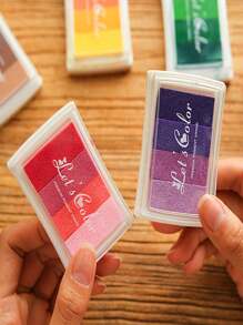 6pcs/2pcs Set Multi-Color Rainbow Washable Fingerprint Ink Pad, Craft Ink Pad Suitable For Paper, Wood, Fabric, 24 Colors Random